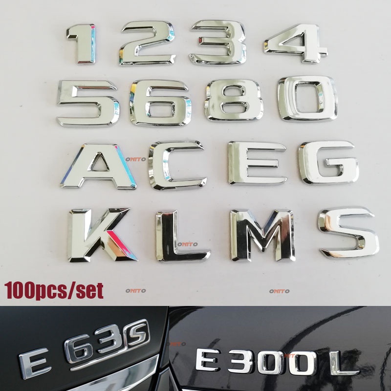 Flat Type 100x Car Rear Sticker Emblem Letters Decoration For GLE GLA ...