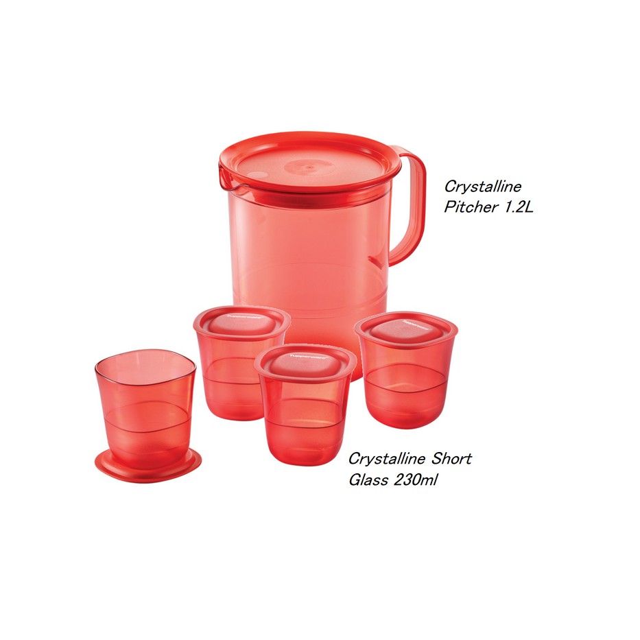 Tupperware Tableware Crystalline Pitcher and Short Glass