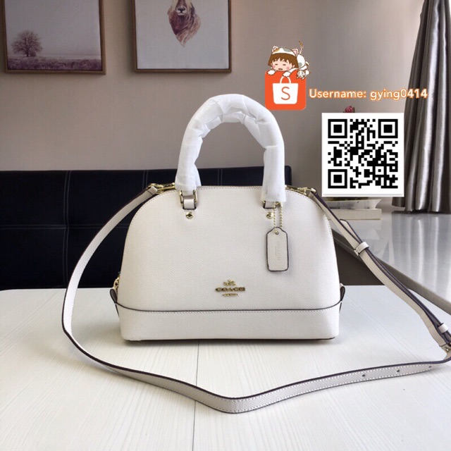 Coach Mini Sierra Satchel Crossgrain Leather White Crossbody Handbag Bag  F57555 | Shopee Malaysia