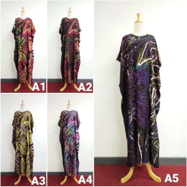 Kaftan Terengganu  Baju  Kelawar Span Cotton  Block 