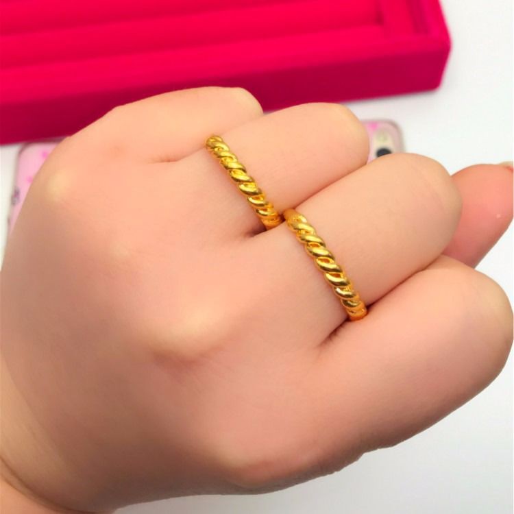 Thin Ring Ring Men And Women Simple 916 Gold Jewelry Tail Ring 916 Real Gold Fine Joint Ring Tide Decoration Shopee Malaysia