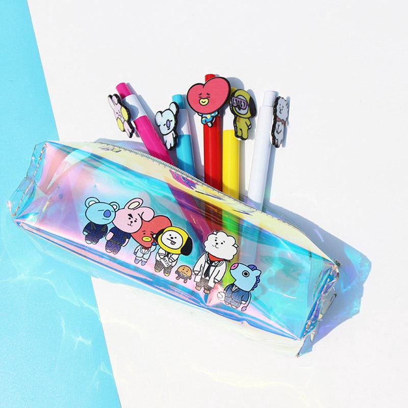 Kotak Pensil Siswa Laser Pencil Case Bts Bt21 Bangtan Boys 