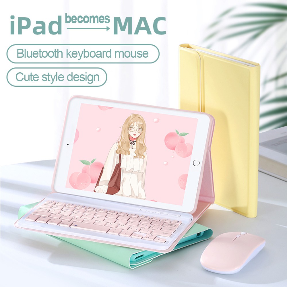 Keyboard For Ipad Mini 4 5 Case Bluetooth Mouse Case For Ipad Apple Mini 1 2 3 Tablet Computer Lovely Leather Silicone Cover Shopee Malaysia