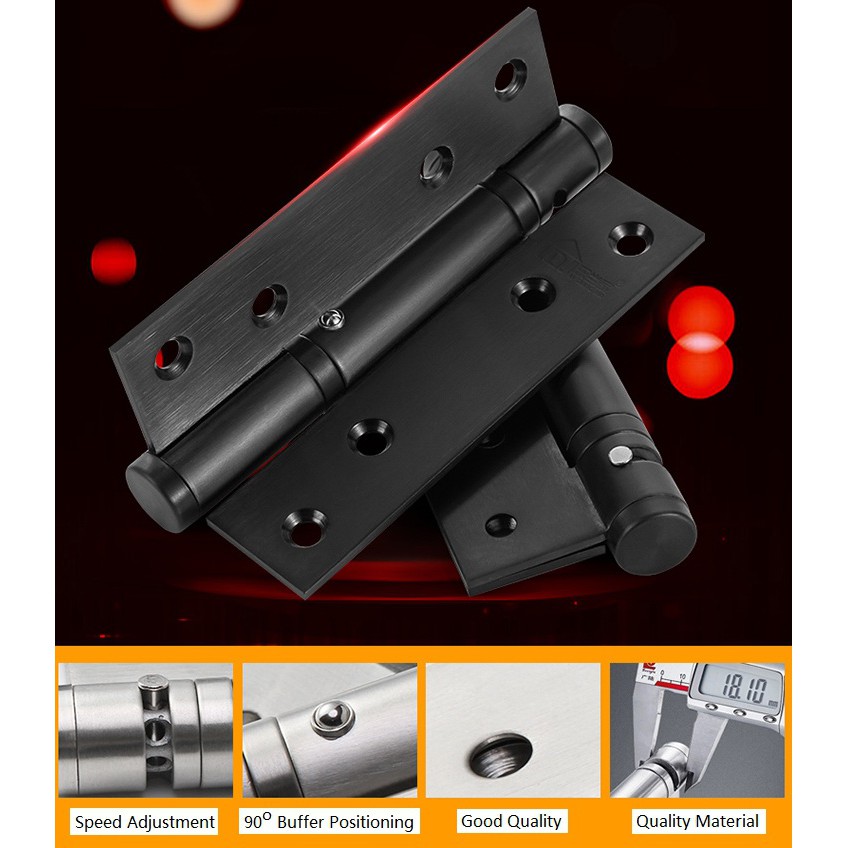 1 Pair Stainless Steel Door Hinge / Auto Close Hinge / Soft Close Hinge / Invisible Hinge