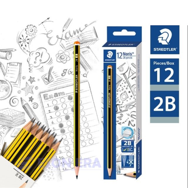 Staedtler Noris 1 2b Pencil 12pcs Pencil 2b Luna Exam Grade 2b Pencil Shopee Malaysia