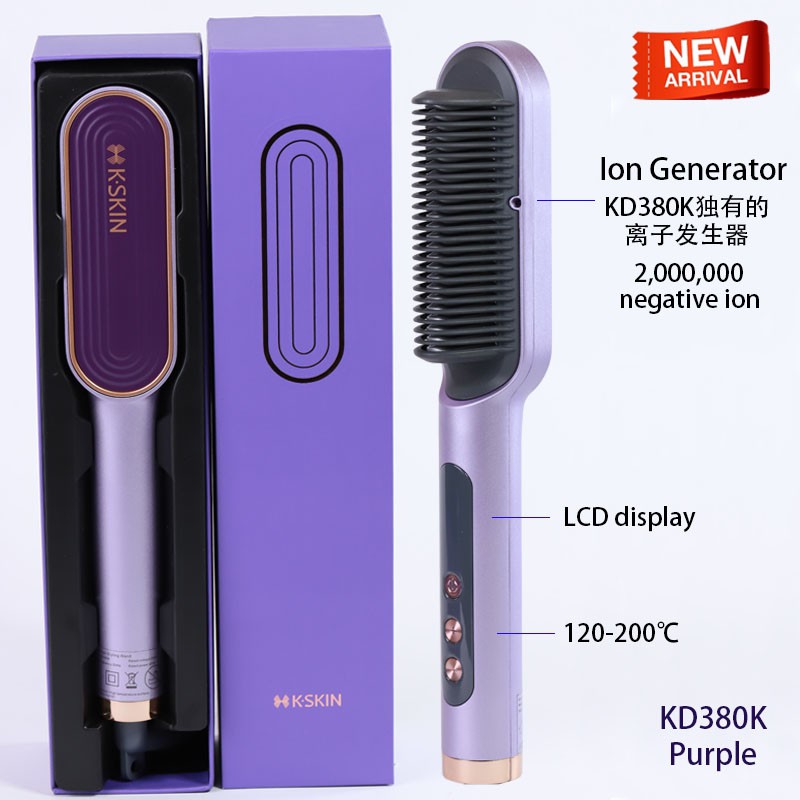 100% Authentic K-SKIN【金稻负离子懒人直发梳】Hair Straightener & Curler Negative Ion Hair Care【负离子护发】KD380K