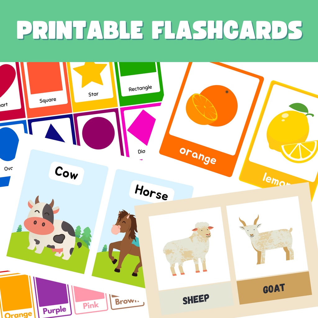 Printable Flashcards Kids Learning Toodle Preschool | Shopee Malaysia
