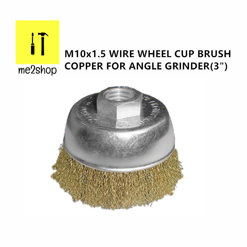 3" Cup Wire Brushes Twist Style Wheels Grinding Thread M10X1.5mm Metal Grinder