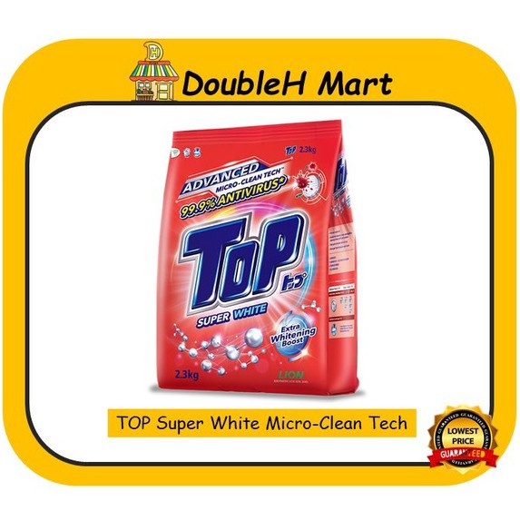 TOP Super white Advanced Micro-Clean Tech Anti-Microbial Powder Detergent (2.3Kg)
