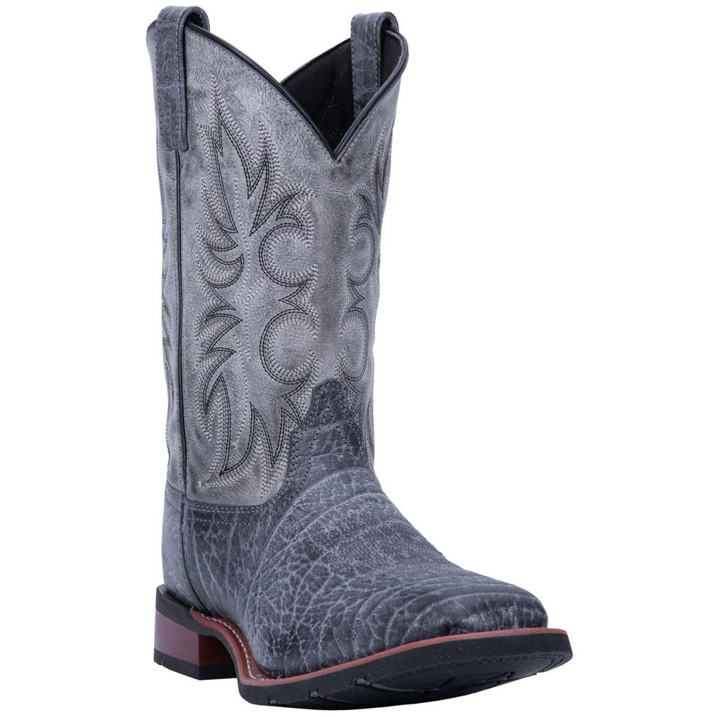 LAREDO MEN'S DURANT GREY WESTERN BOOTS WIDE SQUARE TOE GREY Shopee