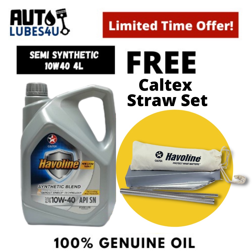 Caltex Havoline Semi Synthetic 10W40 4L (FOC Havoline Straw Set) Caltex
