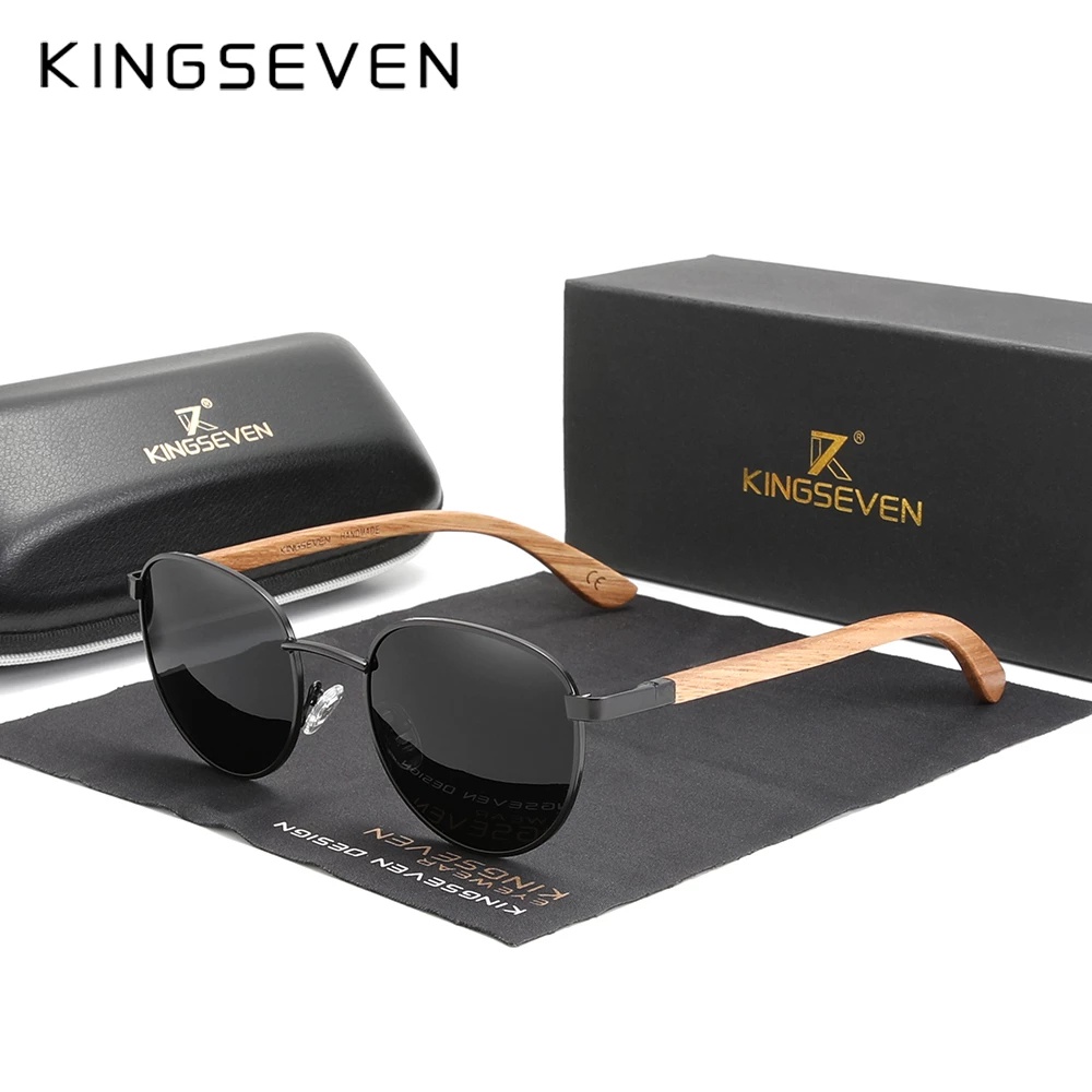 KINGSEVEN 2022 New Handmade Drilling Design Sunglasses Wood Men's ...