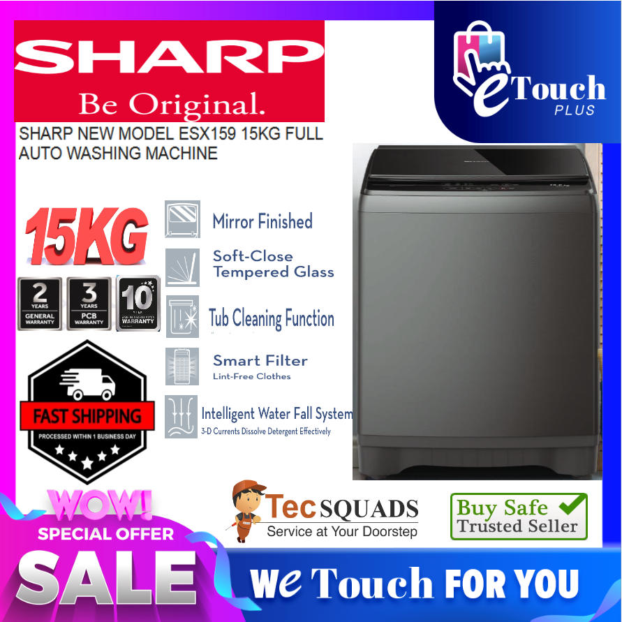 Sharp 15kg Fully Auto Washing Machine Premium Model Series ESX159