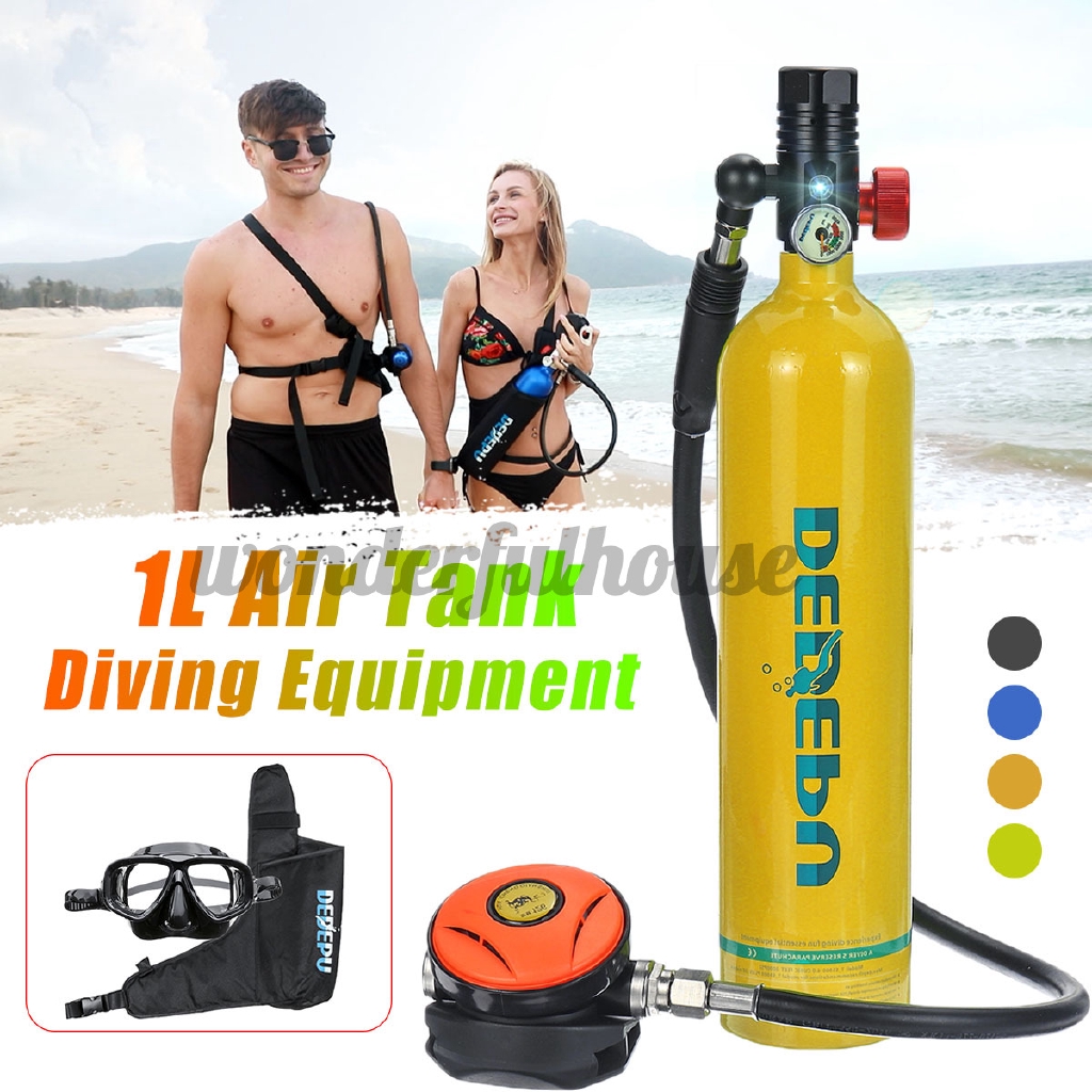 1L Oxygen Cylinder Air Tank Scuba Diving Equipment Underwater Breathing ...