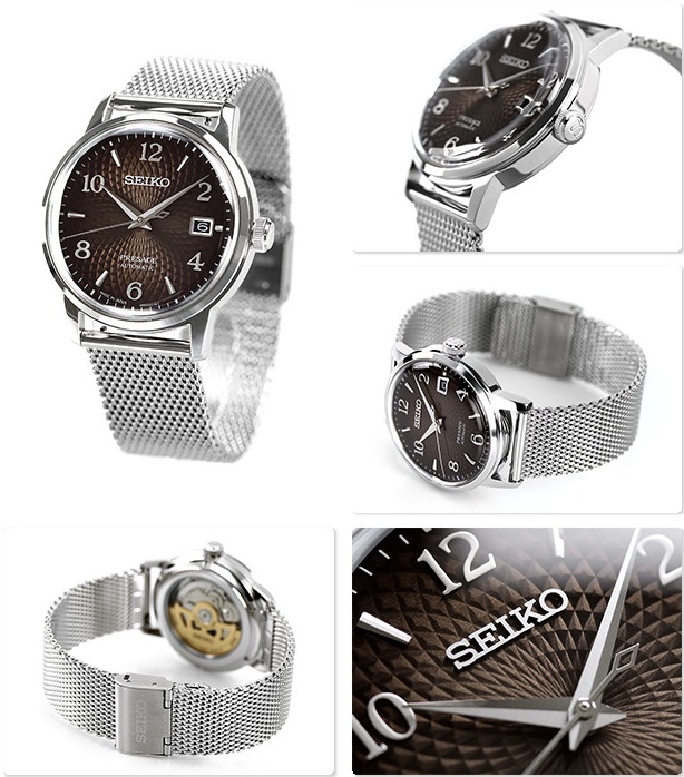 Seiko Presage SRPF39J1 Cocktail Time Black Russian Made in Japan Automatic  Stainless Steel Mesh Strap Watch SARY179 | Shopee Malaysia