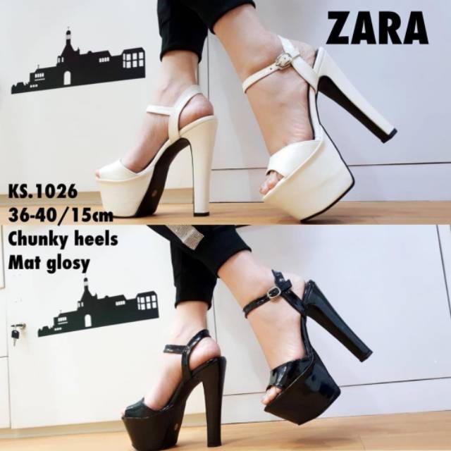 zara chunky heels