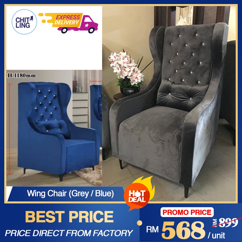 🔥 READY STOCK 🔥 Wing Chair Viral / wing chair with diamond