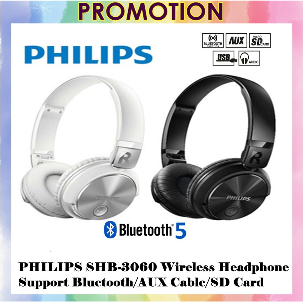 Drive out Disappointment Coin laundry Philips SHB3060 Wireless/Bluetooth DJ Style Powerful Bass Stereo Headphone  | Shopee Malaysia