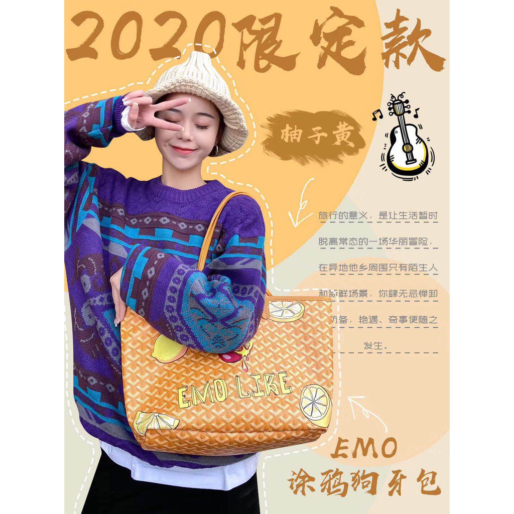 Korean New Emo Big Size Doodle Dog Tote Bag Big Bag Mummy Bag Shopee Malaysia