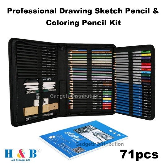 Willstar 35pcs Professional Sketching Drawing Pencils Set Art Pencil Kit  Graphite Charcoal Artist