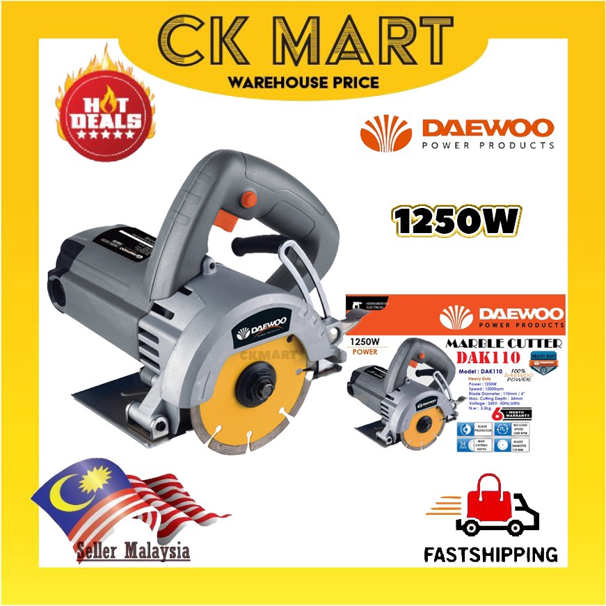 DAEWOO MARBLE CUTTER 1250W DAK110 TILE CUTTER WOOD CUTTER CIRCULAR SAW CIRCULAR SAW CORDLESS