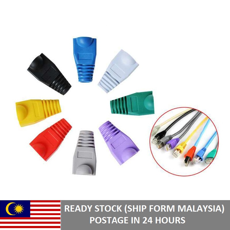 RJ45 Network Rubber Boot/Rubber Protector Cap/Network Lan Cable Protector Rubber Cap Connector Plug Covers for CAT5ECAT6