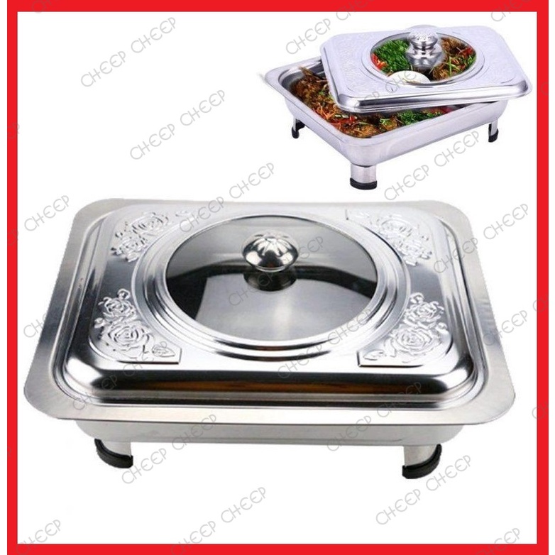 Stainless Steel Chafing Dish Buffet Tray Serving Food Warmer Chafer