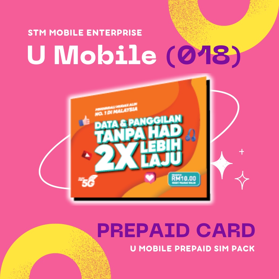 (018) U Mobile Sim Card Prepaid NO CONTRACT NOMBOR CANTIK! UNLIMITED PLAN Shopee Malaysia