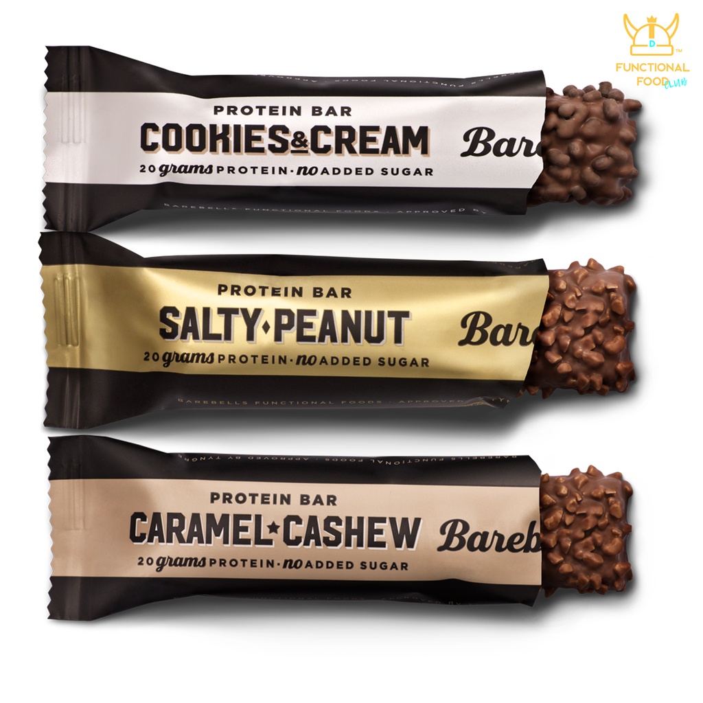 SWEDEN Protein Bar Barebells Protein Bars Cookies & Cream, Salty Peanut & Caramel Cashew (3