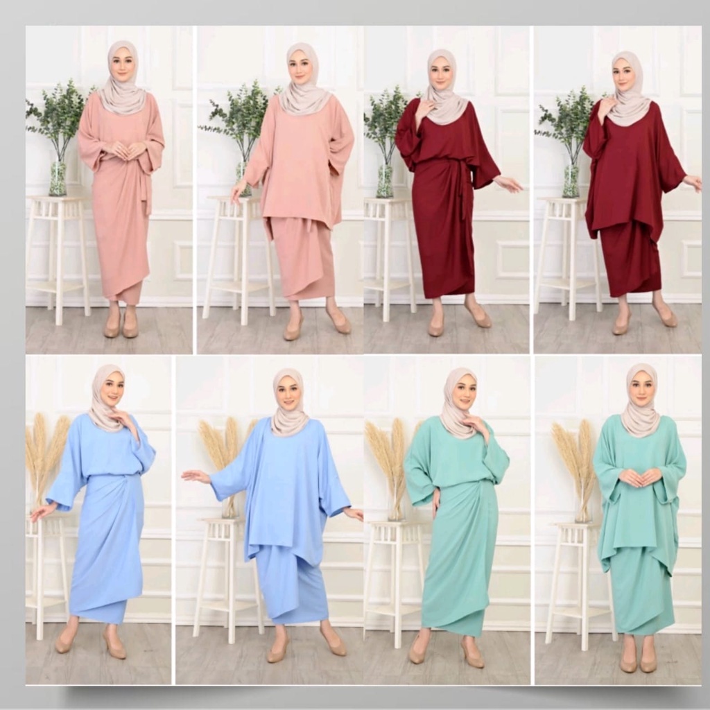 Kaftan Pario Plain Set Baju Kain Free Size Fit S Xxl Shopee Malaysia