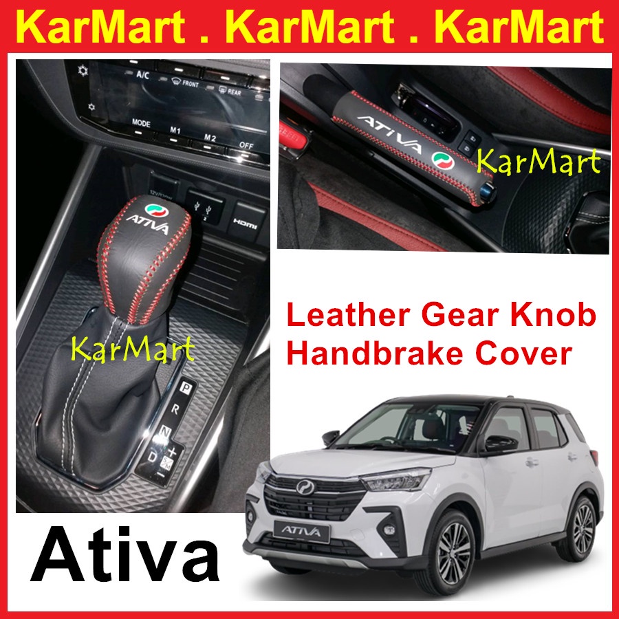 Perodua ATIVA Genuine Leather Gear Knob & Handbrake Cover Gear up Car