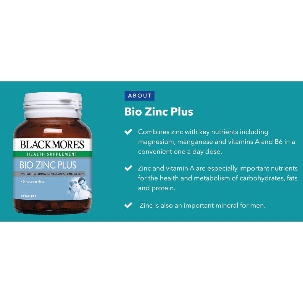 Blackmores Bio Zinc Plus Vitamin A And B6 Health Supplement 90 Tablets Shopee Malaysia