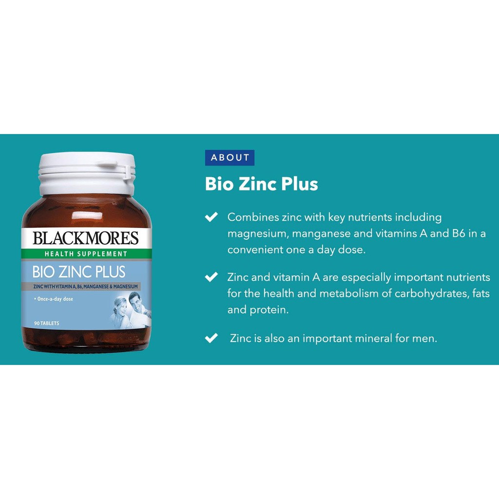 Blackmores Bio Zinc Plus Vitamins A And B6 Health Supplement 90 Tablets Malaysia