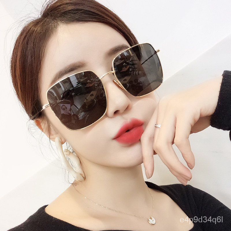 sunglassesd家墨镜女2021新款夏偏光网红太阳眼镜防紫外线圆脸大脸显瘦高级 MQ1Q