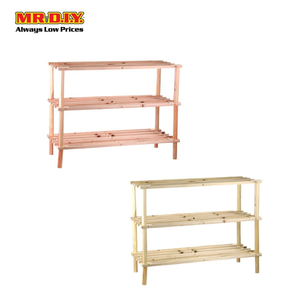 Mr Diy 3 Tier Wooden Shoes Rack 63cm X 55cm Shopee Malaysia