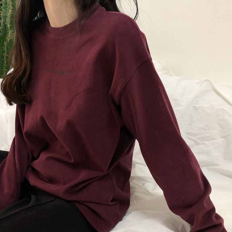 2022 Spring Autumn New Clothing Long-sleeve T-shirt Women Clothes Blouse Korean style Lengan panjang White Loose baju