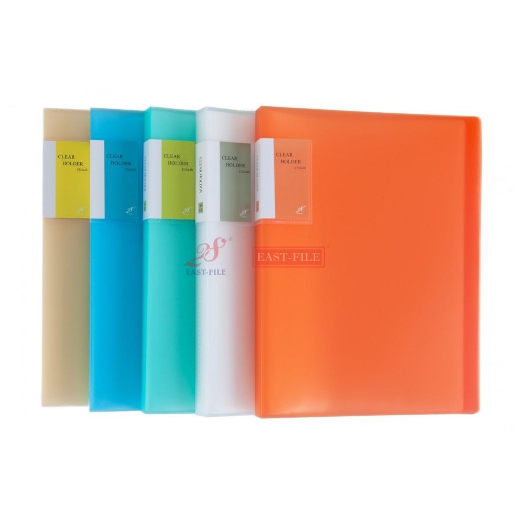 East File Clear Holder Files 10 pockets, 20 pockets, 30 pockets, 40