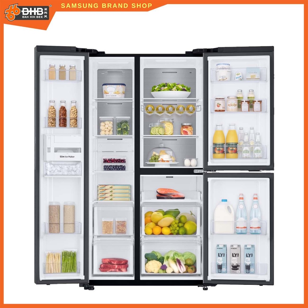 Samsung RS63R5591B4ME 670L 3 Door Side by Side Fridge with FlexZone