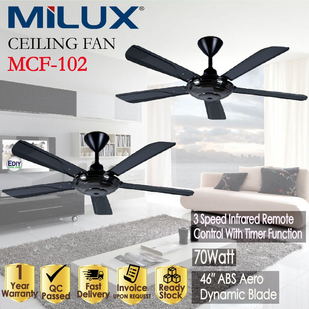 Milux Powerful Baby Ceiling Fan Mcf C102 Mcf C102 2set Box Kipas Siling 风扇 1521002