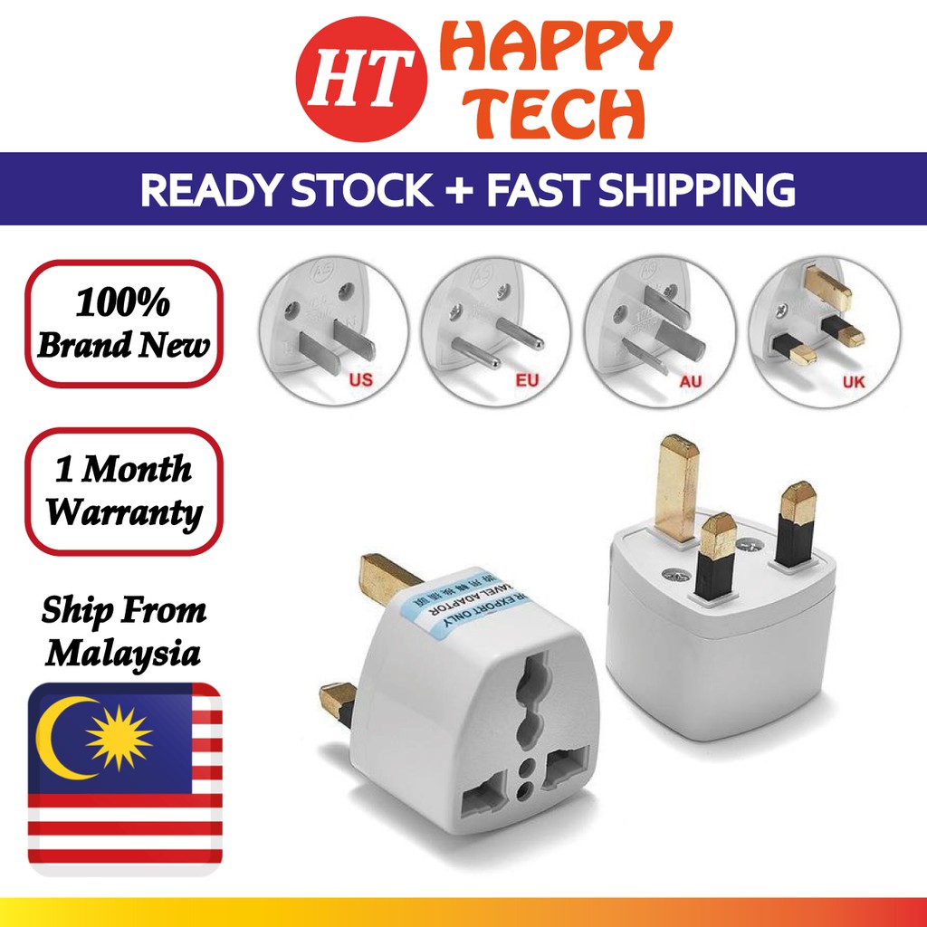 Universal 3 Pin Plug Socket Travel Adapter US EU CHINA To Malaysia UK