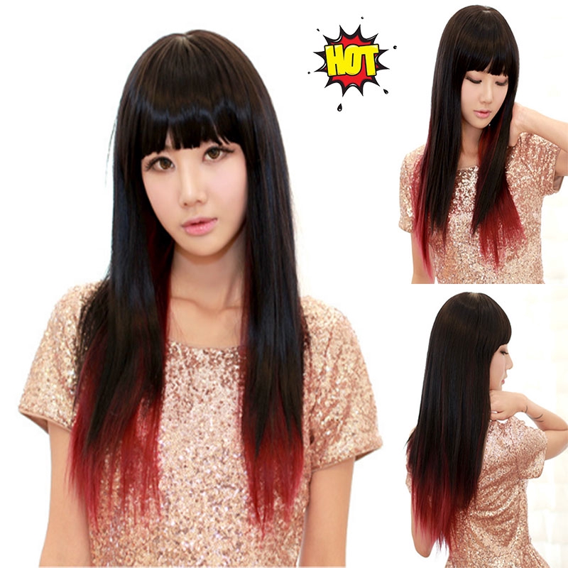Fashion Trend Ladies Long Straight Hair Wig Shopee Malaysia