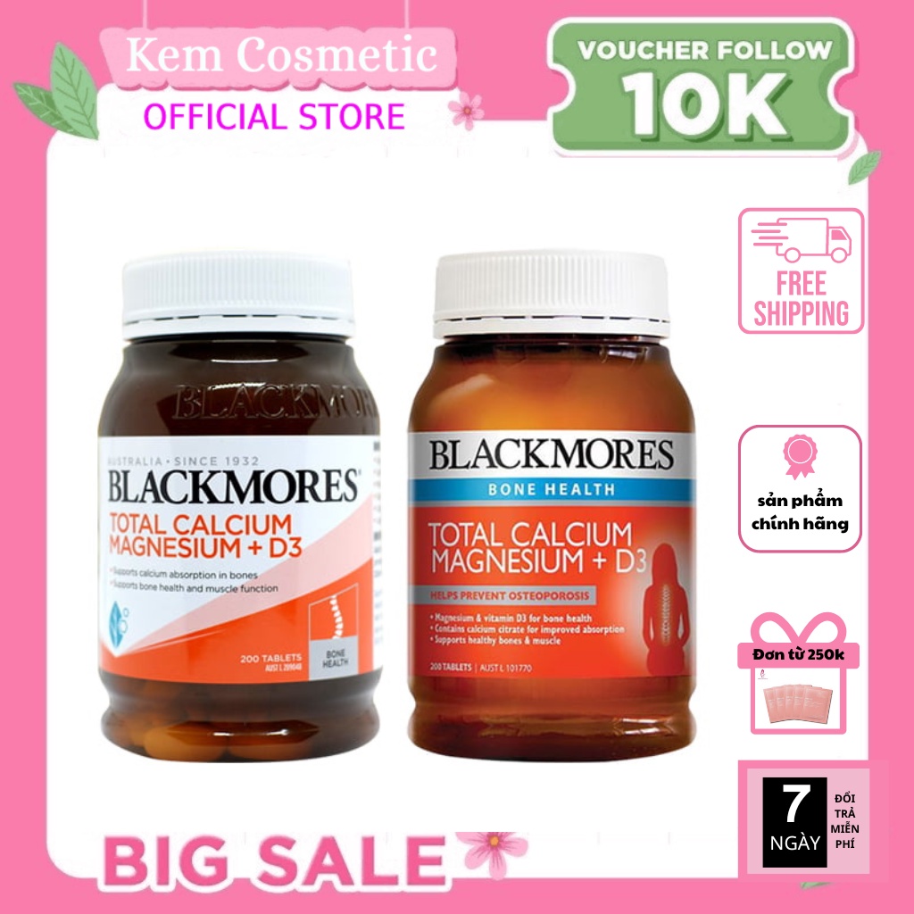 Magnesium Blackmores Total Calcium Magnesium + D3 Calcium Tablets Made ...