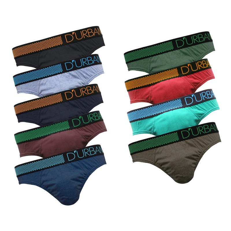 DURBAN Mens Mini Brief 100 Cotton Underwear 3 in 1 Shopee Malaysia