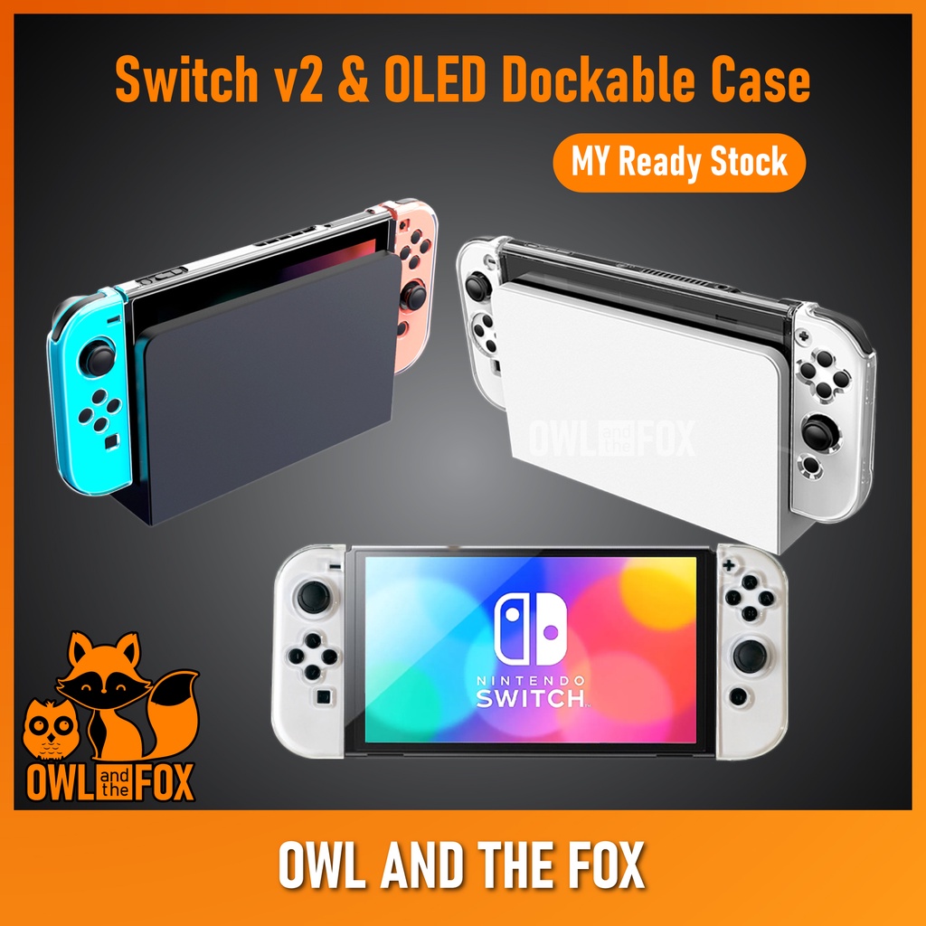 Nintendo Switch OLED / Switch V2 Transparent Crystal Dockable Case