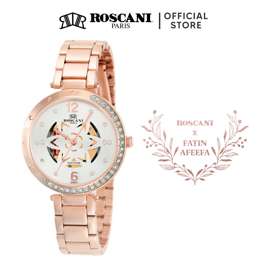 [SHOPEE EXCLUSIVE] Roscani x Fatin Afeefa -- Moon Garden Collection --Bracelet Women Watch (E83) | Stainless Steel Watch