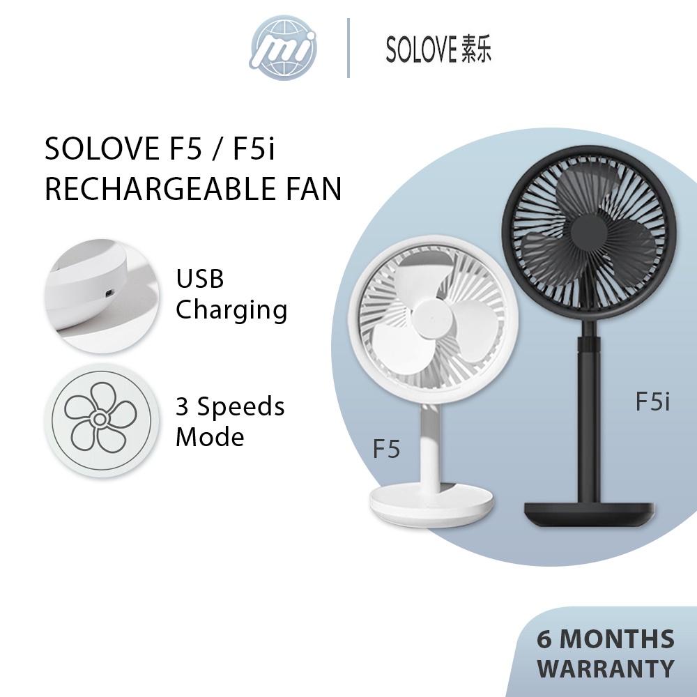Buy Xiaomi Solove Smart Desktop Fan F5 F5i Low Noice 60 Auto Horizontal Usb Stand Camping Fan Cooling 4000mah Kipas Berdiri Seetracker Malaysia