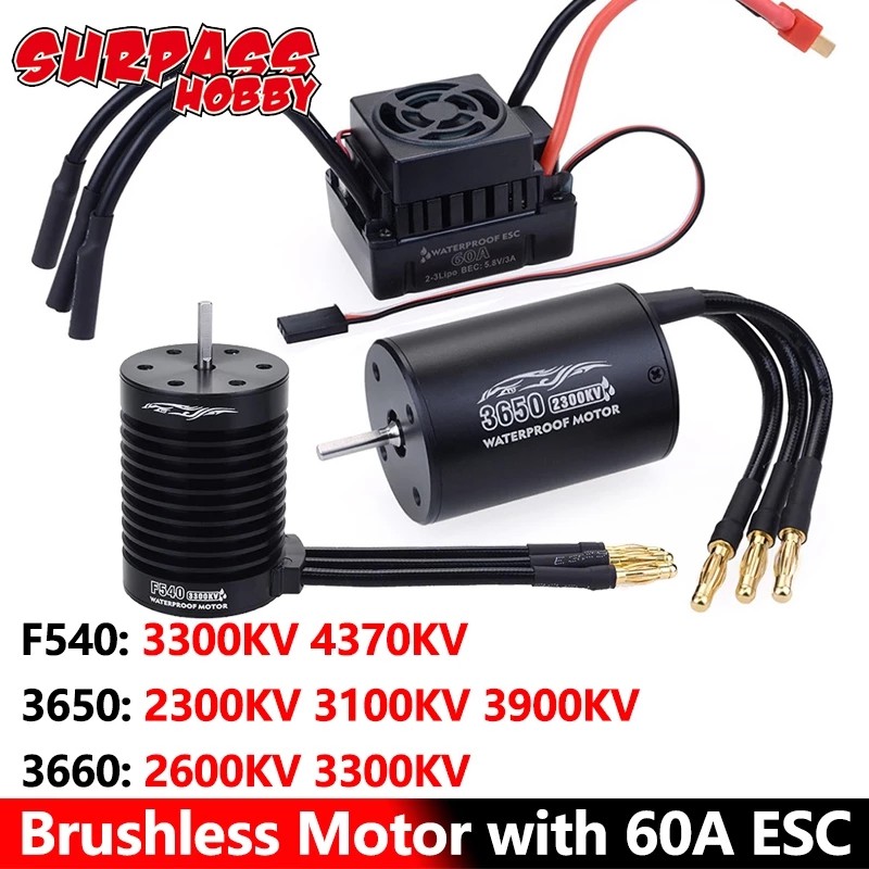 Moteur étanche F540 4370KV 60A ESC Combo Avec Dissipateur Thermique Pour Voiture 1 10 Rc Rouge 95187814