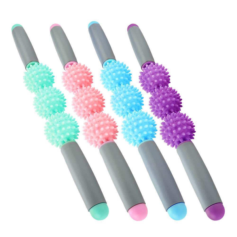 Yoga Massage Stick Spiky Ball Rolling Therapy Roller Back Muscle Arm