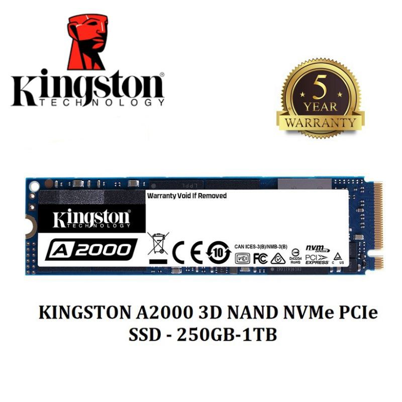 ORIGINAL KINGSTON A2000 256GB 512GB NVME M.2 2280 NVMe PCIe SSD (250GB ...