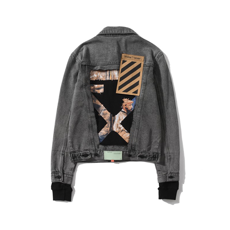 off white oil painting denim jacket